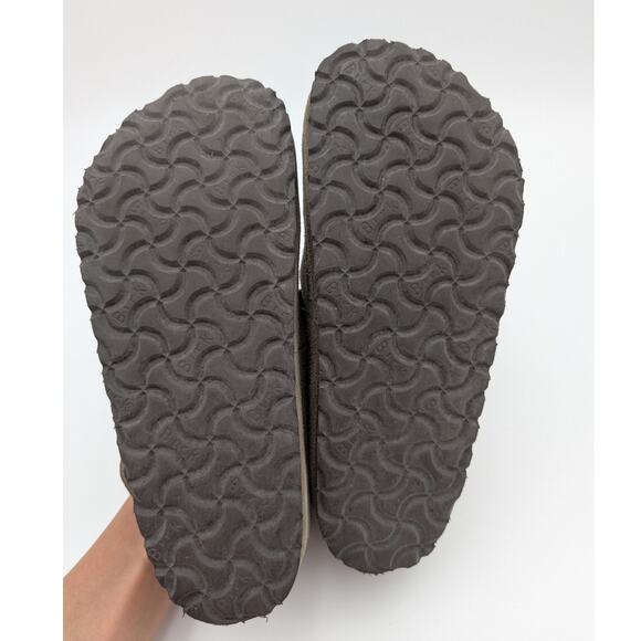 Birkenstock London Buckle Clog Suede Taupe Logo Unisex Size M4/W6 EU37 - Picture 8 of 12